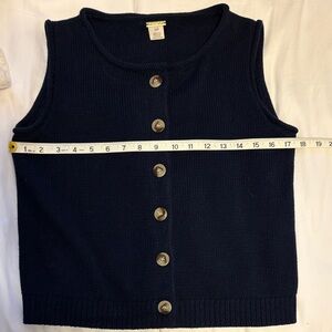 Magaschoni Navy Blue Button-Up Sweater Vest